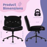Ergonomic Armless Office Desk Chair with Wheels