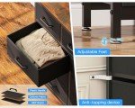 Black Vintage Dresser with Charging Station and Shelves