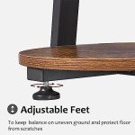 Rustic Brown Round End Table with Metal Frame