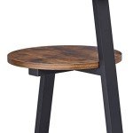 Rustic Brown Round End Table with Metal Frame