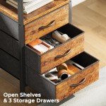 L-Shaped Rustic Brown Desk with Power Outlets
