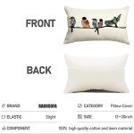 Teal Blue Hand-Painted Lumbar Throw Pillow