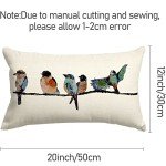 Teal Blue Hand-Painted Lumbar Throw Pillow