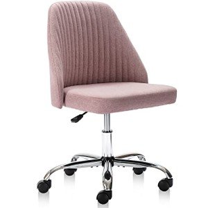 Modern Pink Rolling Office Desk Chair with Comfort