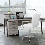 Stylish Adjustable White Mid-Back Office Chair