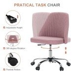 Modern Pink Rolling Office Desk Chair with Comfort