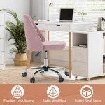 Modern Pink Rolling Office Desk Chair with Comfort