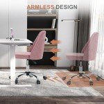 Modern Pink Rolling Office Desk Chair with Comfort
