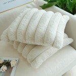 Faux Fur Plush Decorative Throw Pillow Covers - 2 Pack