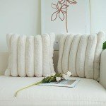 Faux Fur Plush Decorative Throw Pillow Covers - 2 Pack