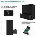 YITAHOME 3-Drawer Locking Lateral File Cabinet