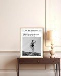 Trendy Newspaper Wall Art Print in Beige Frame