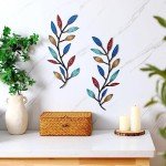 Metal Tree Leaf Wall Art – Elegant 2-Piece Set