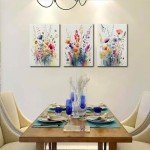 Framed Colorful Wildflower Canvas Art Set