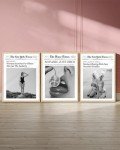 Trendy Newspaper Wall Art Print in Beige Frame