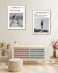 Trendy Newspaper Wall Art Print in Beige Frame