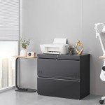 2-Drawer Lateral File Cabinet with Lock - Black