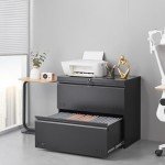 2-Drawer Lateral File Cabinet with Lock - Black