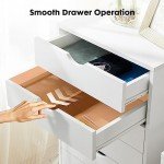7-Drawer Rolling File Cabinet in White