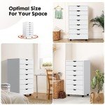 7-Drawer Rolling File Cabinet in White