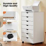 7-Drawer Rolling File Cabinet in White
