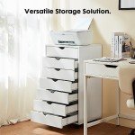 7-Drawer Rolling File Cabinet in White