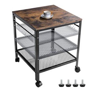 Rustic Adjustable Height 2-Tier End Table