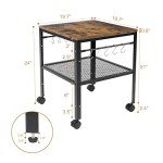 Rustic Adjustable Height 2-Tier End Table