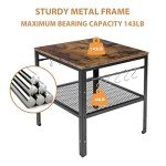 Rustic Adjustable Height 2-Tier End Table