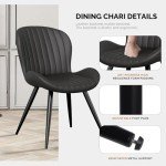 Modern Set of 4 Black Dining Chairs with Comfy Backrest