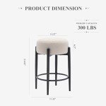 Modern Cream Bar Stools Set of 4
