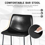 Modern Faux Leather Bar Stools Set of 2