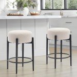 Modern Cream Bar Stools Set of 4