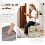 Gray Upholstered Bar Stools Set of 2