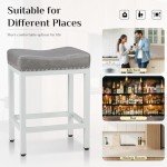 Gray Upholstered Bar Stools Set of 2