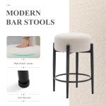 Modern Cream Bar Stools Set of 4