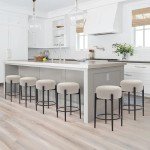 Modern Cream Bar Stools Set of 4