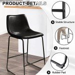 Modern Faux Leather Bar Stools Set of 2