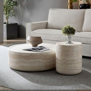 JURMALYN Modern Round Coffee Table Set of 2