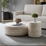 JURMALYN Modern Round Coffee Table Set of 2
