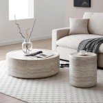 JURMALYN Modern Round Coffee Table Set of 2