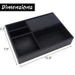 Men's Faux Leather Valet Tray and Jewelry Organizer