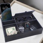 Men's Faux Leather Valet Tray and Jewelry Organizer