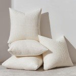Cream White Decorative Throw Pillow Covers Set of 4