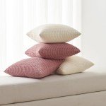 Cream White Decorative Throw Pillow Covers Set of 4