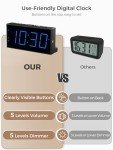 Digital Dual Alarm Clock with USB Charger
