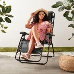 Adjustable Zero Gravity Folding Lounge Chair, Black
