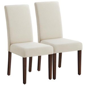 Set of 2 Cream White Dining Chairs