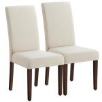 Set of 2 Cream White Dining Chairs
