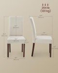 Set of 2 Cream White Dining Chairs